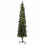 Kunstkerstboom, slank, dennenboom, kerstboom, oncht, kerstdecoratie met 150 leds, 150 cm