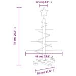Kerstdecoratie kerstboom 75 cm massief grenenhout