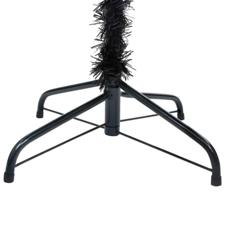 Wiederverwendbar Künstlicher Weihnachtsbaum Beleuchtung und Kugeln 150 cm H Christmas Tree Weihnachtsbaum Home Tannenbaum Weihnachtsdeko Christbaum Kunstbaum Halloween PVC Schwarz