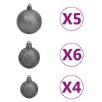 Künstlicher Weihnachtsbaum Klappbar Christbaum Kunstbaum Weihnachten Dekobaum Künstlicher Weihnachtsbaum Tannenbaum Weihnachtsdeko 150 LEDs & Kugeln 150 cm Grün und Weiß