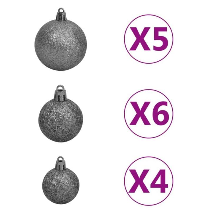 Künstlicher Weihnachtsbaum Klappbar Christbaum Kunstbaum Weihnachten Dekobaum Künstlicher Weihnachtsbaum Tannenbaum Weihnachtsdeko 150 LEDs & Kugeln 150 cm Grün und Weiß