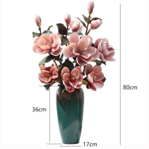 Kunstblumen Künstliche Blumen im Topf – realistische Magnolien-Seidenblumen-Arrangements, künstliche Blumen im Topf für das Heimbüro für jeden Anlass