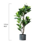 Lebensechter Kunstbaum Künstliche Pflanzen Gefälschter Gummibaum Grünes Blatt Tropische Pflanzen mit Topfgrün Floral Jungle Party Home Garden Decor Dekorationspflanze