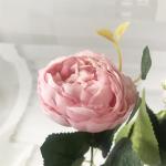Rose Pink Silk Peony Bloemen Boeket 5 Grote Hoofd en 4 Knoppen Nep Bloemen voor Thuis Bruiloft Decoratie Indoor (L,6 * 30cm)