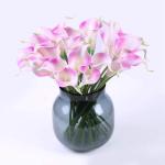 20 stuks kunstmatige Calla lelie, bruid, latex, ware aanraking, familie, decoratie, feest, bruiloft, hotel, decoratie, boeket (paars)