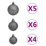 Wiederverwendbar Künstlicher Weihnachtsbaum Beleuchtung und Kugeln 180 cm H Christmas Tree Tannenbaum Weihnachtsdeko Christbaum Kunstbaum Halloween Weihnachtsbaum PVC und Stahl Sc