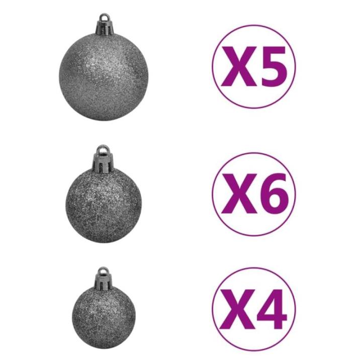 Wiederverwendbar Künstlicher Weihnachtsbaum Beleuchtung und Kugeln 180 cm H Christmas Tree Tannenbaum Weihnachtsdeko Christbaum Kunstbaum Halloween Weihnachtsbaum PVC und Stahl Sc