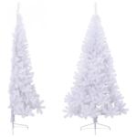 Herbruikbare kunstmatige halve kerstboom met standaard, 240 cm, H kerstdecoratie, kunstboom, kerstboom, thuis, dennenboom, pvc en staal, wit