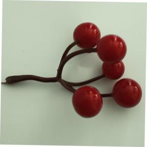 500 STK Fünfköpfige rote Frucht der künstliche beeren gefälschter Beerenzweig Weihnachtsbaum gefälschte Beere Weihnachtsgirlande Weihnachtsdekorationen