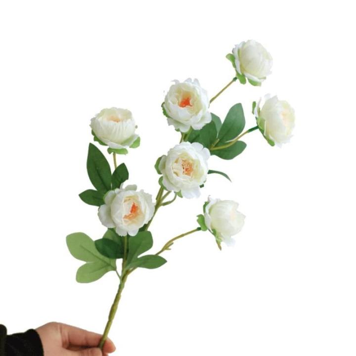Kunstblumen Simulation Pfingstrosenblume in Vase, Kunstseidenblumen für Hausgarten, Terrasse, mehrfarbige Mittelstückdekoration für jeden Anlass