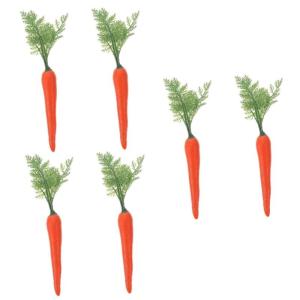 6 STK Künstliche Karotten Ostern-Karotten-stütze Osterparty Dekoration Foto-Requisiten Zu Ostern Karottendekor Zu Ostern Falsche Karotte Ornament Plastik Lebensmittel Gefälscht