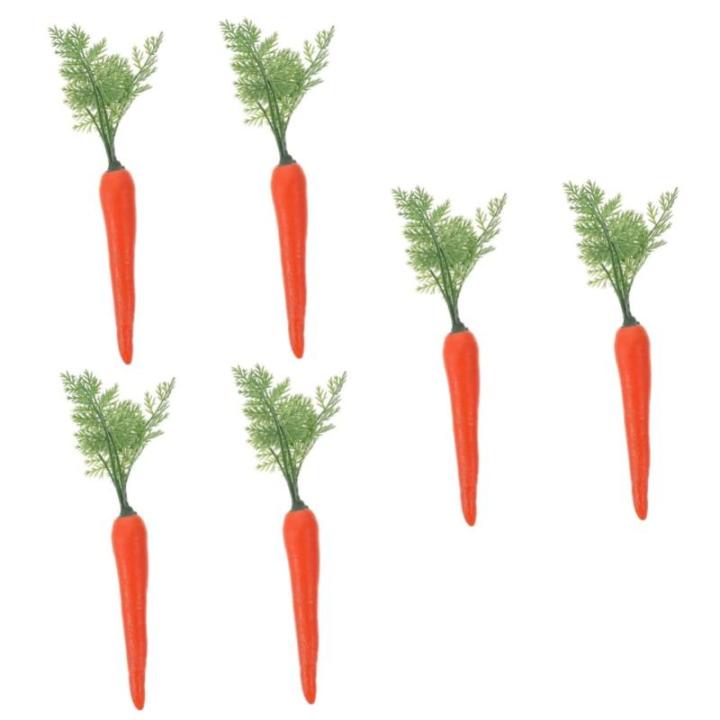 6 STK Künstliche Karotten Ostern-Karotten-stütze Osterparty Dekoration Foto-Requisiten Zu Ostern Karottendekor Zu Ostern Falsche Karotte Ornament Plastik Lebensmittel Gefälscht