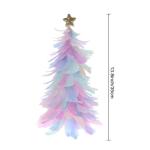 Einzigartiges Federbaum-Design, festlicher Tafelaufsatz, Weihnachtsdekoration, handgefertigte Figur mit Sternaufsatz, Ferienhaus für Neujahr, mehrfarbig