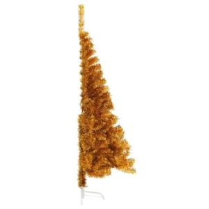 Kunstkerstboom met standaard, 180 cm hoog, kunstkerstboom, kerstboom, kunstboom, hoge kerstboom van PET en staal, goud