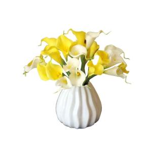 Kunstblumen Realistische künstliche Blume, fühlt Sich echt an, Calla-Lilie, 30 Stück mit Vase, Seiden-Hochzeitsstrauß, Kunstblumen-Dekor, Wohnzimmer für jeden Anlass