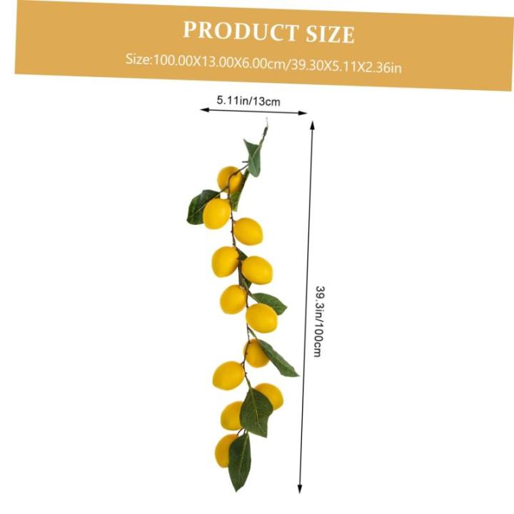 4 Stück Simulation Zitronenrattan Girlandenschmuck Sommerkranz vor der Haustür kunstplflanze Artificial Plant Eukalyptusgirlande Dekor willkommene Türgirlande Sommergirlande Yel