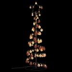 Weihnachtsbaum Kegelform mit Kugeln 100 LEDs Warmweiß 150 cm
