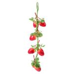 3St Simulierte Erdbeere Erdbeer-Foto-Requisiten lebensechte Fruchtgirlandenrebe Artificial Plant künstliche früchte dekorativer Erdbeeranhänger Wohndekoration Styropor rot