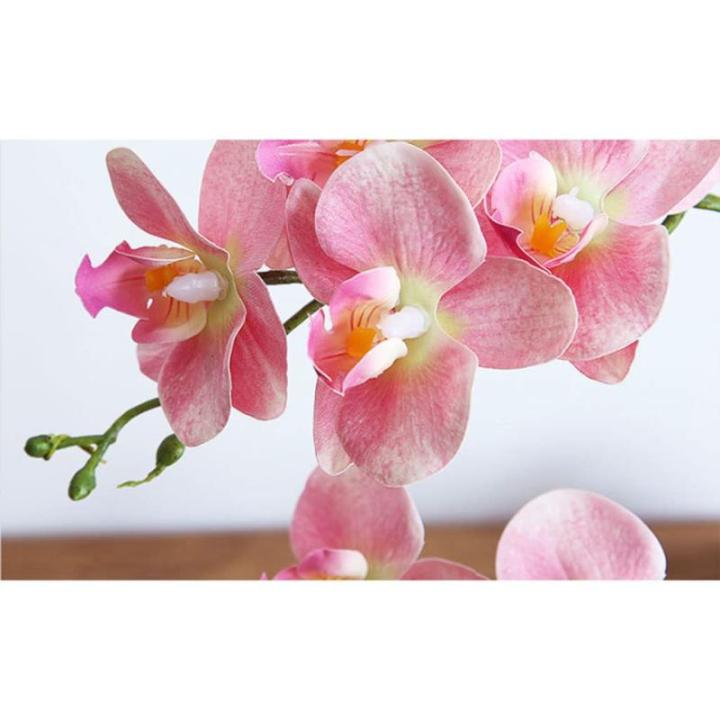 Kunstblumen Künstliche Blume mit Vase, Vivid Orchid Flowers Arrangement Phalaenopsis Flowers, Orchid Flowers Ornaments, Decor für jeden Anlass