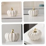 Nordic Keramische Pompoen Kunstmatige Groente Pompoen Decoraties Realistisch Pompoen Mini Pompoen Sculptuur Thanksgiving Pompoen Figuur Huishoudelijke Producten Bureau Wit
