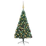 Künstlicher Halb-Weihnachtsbaum Beleuchtung Kugeln Grün 180 cmGün und Golden