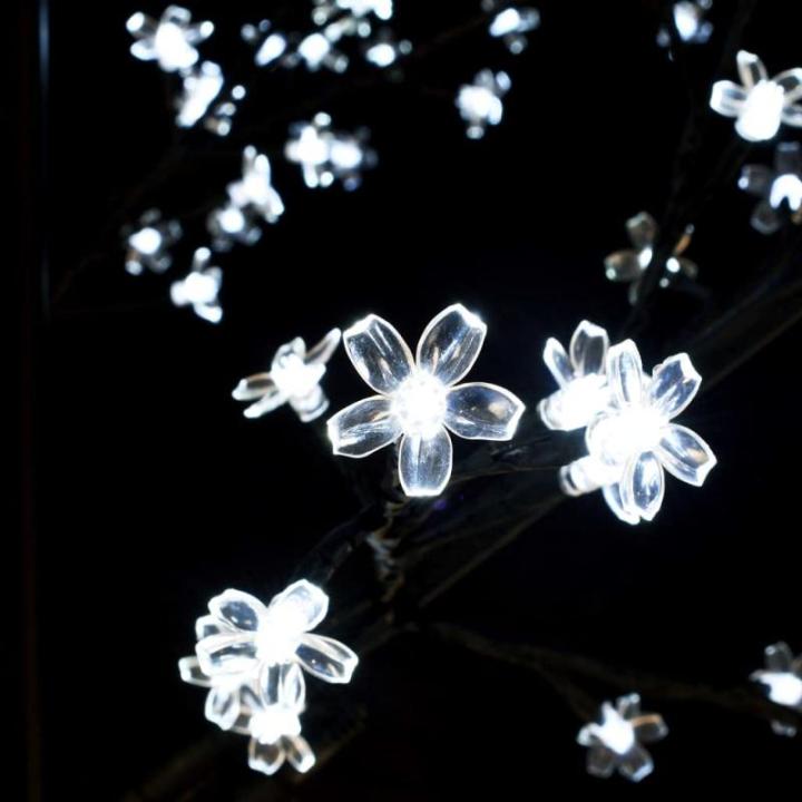 LED Weihnachtsbaum Lichterbaum Weihnachten Christbaum für Außenbereich geeignet 220 LEDs Kaltweißes Licht Kirschblüten 220 cm