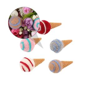 5 stuks ijssalon ijs party achtergrond kerstcadeauzakjes vulling knutselproject van vilt ijs decoratie decoraties voor ijsfeesten pluche dier wolvilt bloemen kunsthandwerk