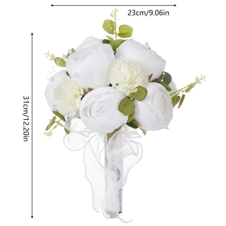 Hochzeitssträuße mit Schleife, künstliche Blumensträuße für Brautjungfern zur Hochzeit, Zeremonie, zum Jahrestag oder zum Valentinstag