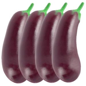 1 Satz Simulation Aubergine Miniatur Aubergine Heimdekoration Dekoratives Auberginenmodell Hausmodell-Dekoration Schöne Mini-hausdekoration Dekorative Mini-hausdekoration 4 Stück