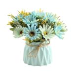 Kunstblumen Künstliche Blumen, Seidenblumen, Blumensträuße mit Keramikvase, Tischdekoration, gemischte künstliche Blumenarrangements für jeden Anlass