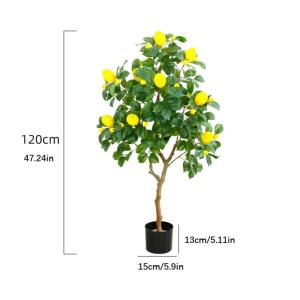 Lebensechter Kunstbaum Simulation Zitronenbaum, künstliche Pflanzen mit schwarzem Kunststofftopf, 3,9 ft gefälschter Baum Indoor Outdoor Party Restaurant Dekoration Dekorationspf