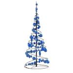 Kerstboom kegelvorm met ballen 80 leds warm wit 120 cm