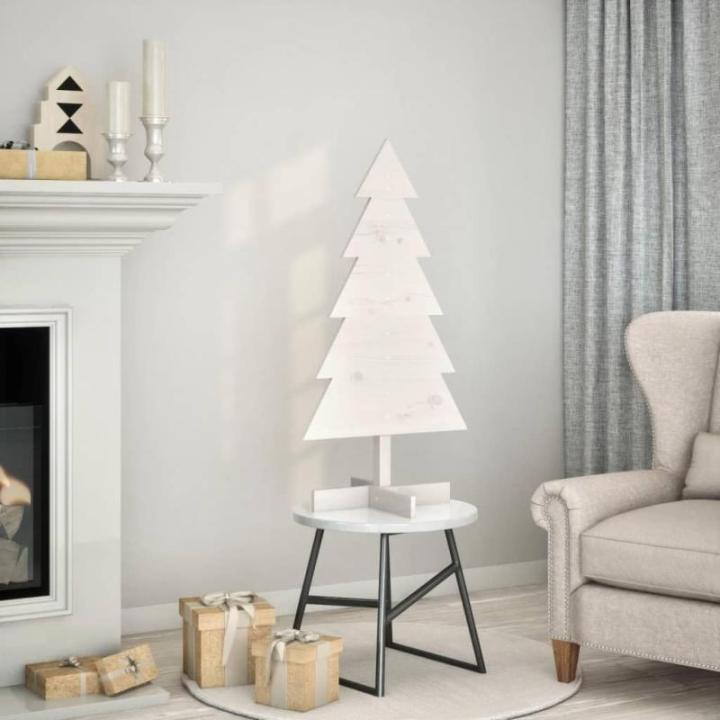 Weihnachtsbaum Weihnachtsdeko Weihnachtsdekoration Baum Weihnachtsdekoration zum Schmücken Weiß 100 cm Massivholz KieferWeiß