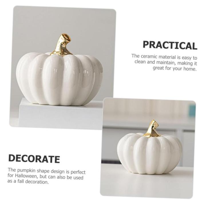 Nordic Keramische Pompoen Kunstmatige Groente Pompoen Decoraties Realistisch Pompoen Mini Pompoen Sculptuur Thanksgiving Pompoen Figuur Huishoudelijke Producten Bureau Wit