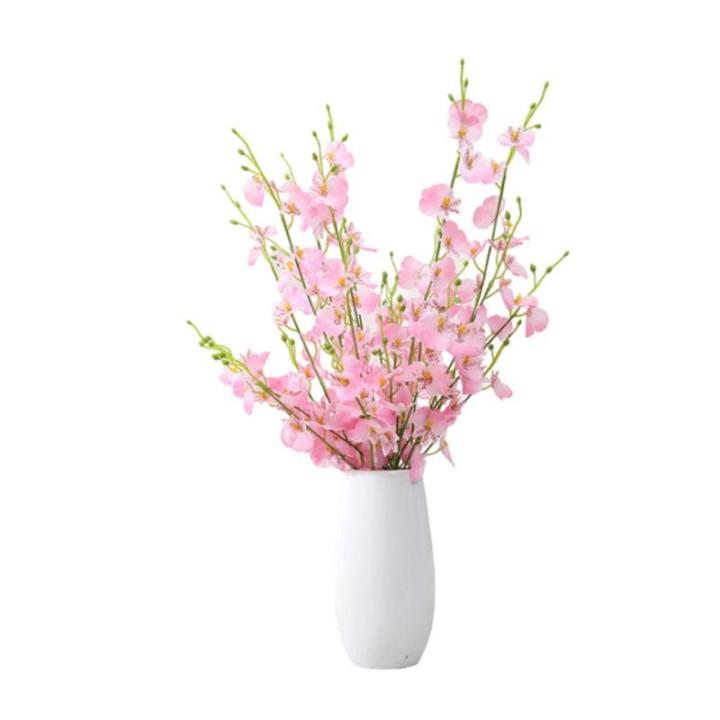 Kunstblumen Künstliche Orchideenblumen, künstliche tanzende Orchideen, für den Innenbereich, Zuhause, Party, Büro, Weihnachtsdekoration, mit Vase, 5 Farben für jeden Anlass