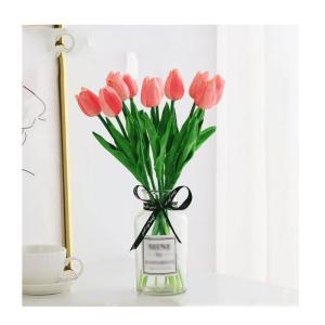 Kunstblumen Künstliche Blumen, Tulpe mit Vase, künstliche Pflanzen, künstliche Pflanzen für Heimdekoration – Seidenblumen-Arrangement für Partys für jeden Anlass