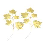 15St Tropische Partydekorationen Ahornblatt-Zweig weihnachtsdeko Christmas Decorations Golddekor Künstliche Ahornblätter Künstliche Blätter Hochzeit Material