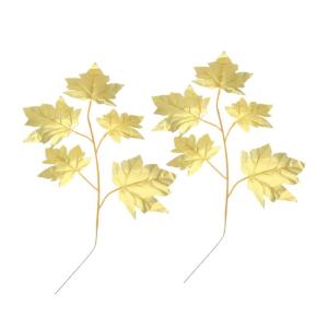 15St Tropische Partydekorationen Ahornblatt-Zweig weihnachtsdeko Christmas Decorations Golddekor Künstliche Ahornblätter Künstliche Blätter Hochzeit Material