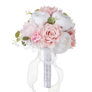 Hochzeitssträuße mit Schleife, künstliche Blumensträuße für Brautjungfern zur Hochzeit, Zeremonie, zum Jahrestag oder zum Valentinstag