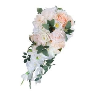 Wunderschönes künstliches Blumenarrangement, leichte künstliche Blumenkombination, Brautjungfernstrauß für Hochzeitsfeierdekorationen
