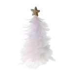 Einzigartiges Federbaum-Design, festlicher Tafelaufsatz, Weihnachtsdekoration, handgefertigte Figur mit Sternspitze, Ferienhaus für Neujahr, Weiß