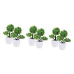 6 STK Simulierte Topfpflanze Mini-pflanztöpfe Eingemachter Bonsai Falsche Pflanzenverzierung Künstlicher Formschnitt Künstlicher Topfbaum Künstliches Topfgras Green Plastik