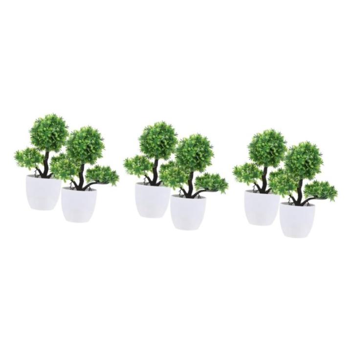 6 STK Simulierte Topfpflanze Mini-pflanztöpfe Eingemachter Bonsai Falsche Pflanzenverzierung Künstlicher Formschnitt Künstlicher Topfbaum Künstliches Topfgras Green Plastik