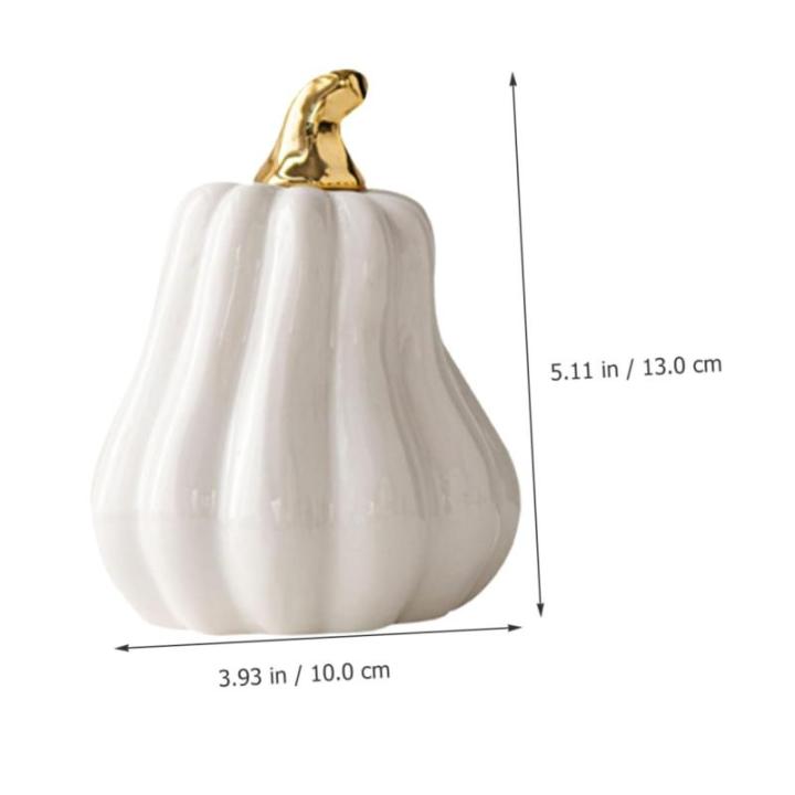 Nordic Keramische Pompoen Oogsten Herfst Pompoen Figuren Kunstmatige Groente Realistische Pompoen Herfst Figuur Pompoen Decoratie Sculptuur Halloween Wit