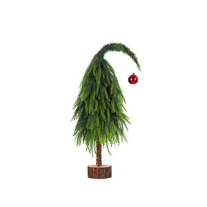 Kleiner Weihnachtsbaum 30 cm/45 cm/60 cm Christbaumschmuck, Bezaubernder Christbaumschmuck mit krummem Hals, künstlicher Mini-Weihnachtsbaum für Weihnachten, Festliche Feiertage,