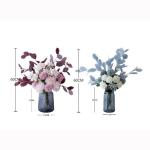 Kunstblumen Künstliche Blumen mit Glasvase, künstliche Seidenpflanzen in Töpfen, Simulationsblumen, Bonsai-Pflanzen, Tischdekoration für jeden Anlass