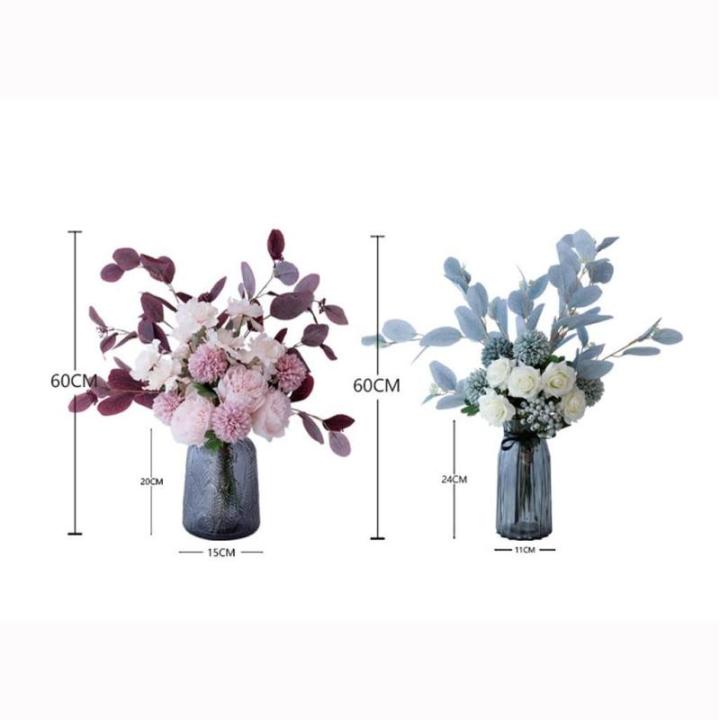 Kunstblumen Künstliche Blumen mit Glasvase, künstliche Seidenpflanzen in Töpfen, Simulationsblumen, Bonsai-Pflanzen, Tischdekoration für jeden Anlass