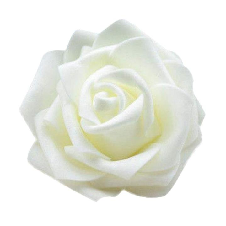 50 x schuimkoppen, bloemkoppen, kunstbloemen, bruidsboeket, huisdecoratie, rozen - crème