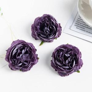20/100PC Bruidsboeket Scrapbooking Kerst Decoratieve Kransen Home Room Decor DIY Party Nep Zijde Pioen (Color : Purper, Size : 100 PC)