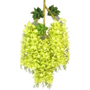 Künstliche Glyzinien Hängeblumen 12 Stück Simulation Seidenblume Hortensie für DIY Girlande Ranke Blumen Schnur nach Hause